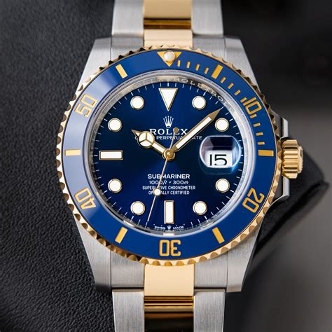 rolex submariner blue gold silver price|Rolex Submariner two tone price.